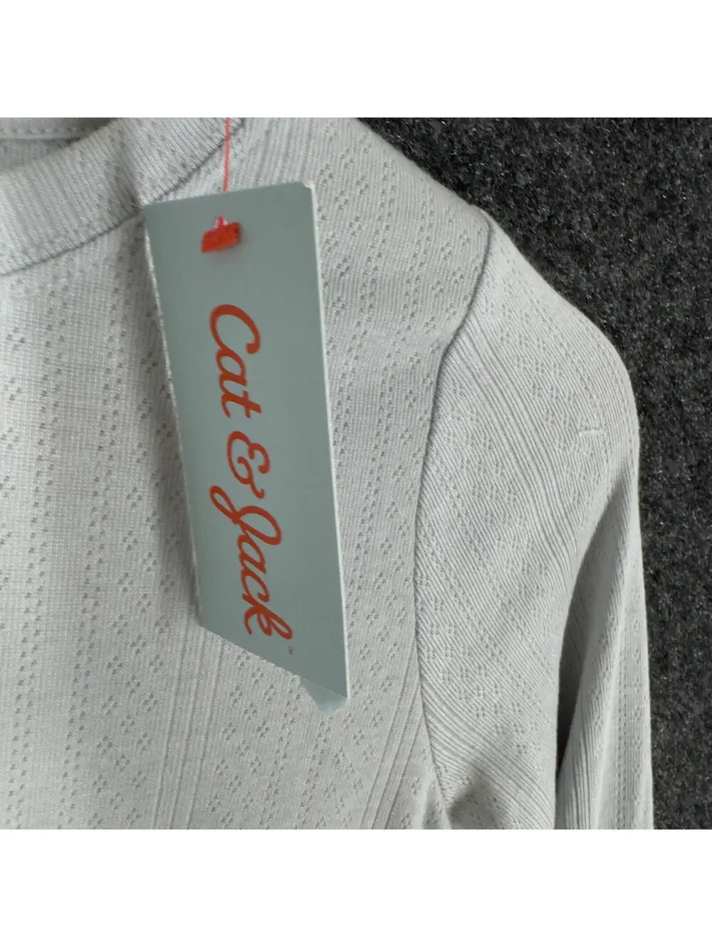 New Cat & Jack Top Girls M Medium Gray Round Neck Long Sleeve Rayon Casual